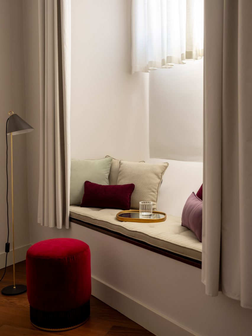 Room interiors at Palazzo Talia in Rome, Italy