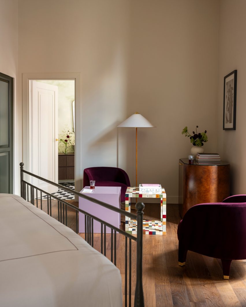 Room interiors at Palazzo Talia in Rome, Italy