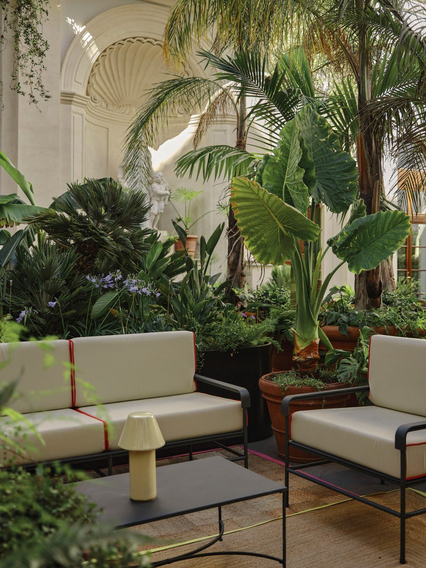 Inner courtyard in Palazzo Talia in Rome, Italy
