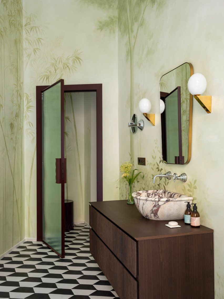Room interiors in Palazzo Talia in Rome, Italy