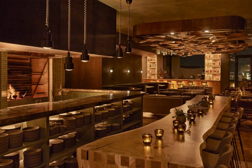 Copper toned interior