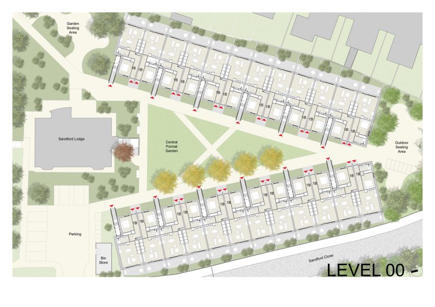 Plan of The Residences at Sandford Lodge by Shay Cleary Architects