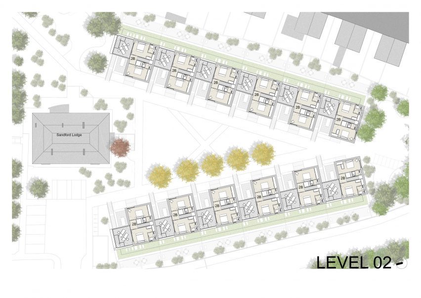 Plan of The Residences at Sandford Lodge by Shay Cleary Architects