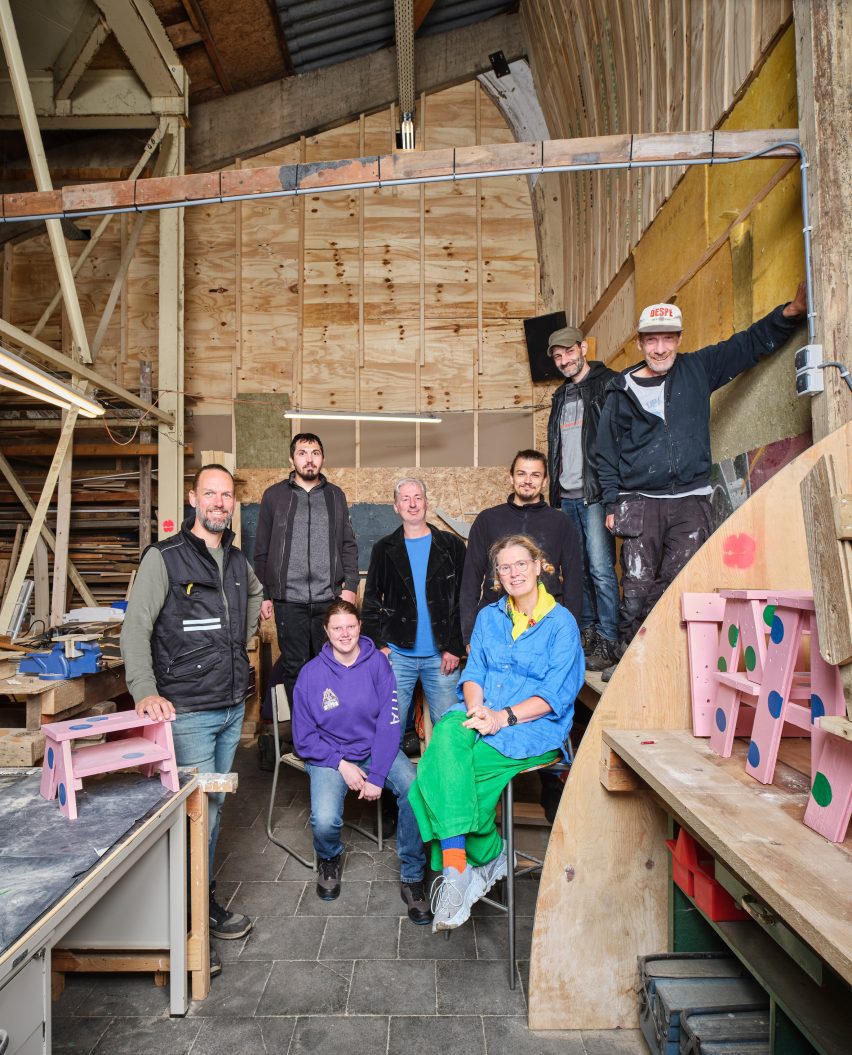 Ineke Hans with Trap furniture makers