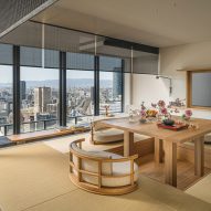 Tatami seating area on Gensui floor of Four Seasons Osaka hotel