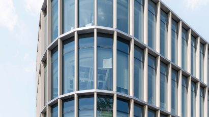 Custom concrete facade at One City Park by Rieder