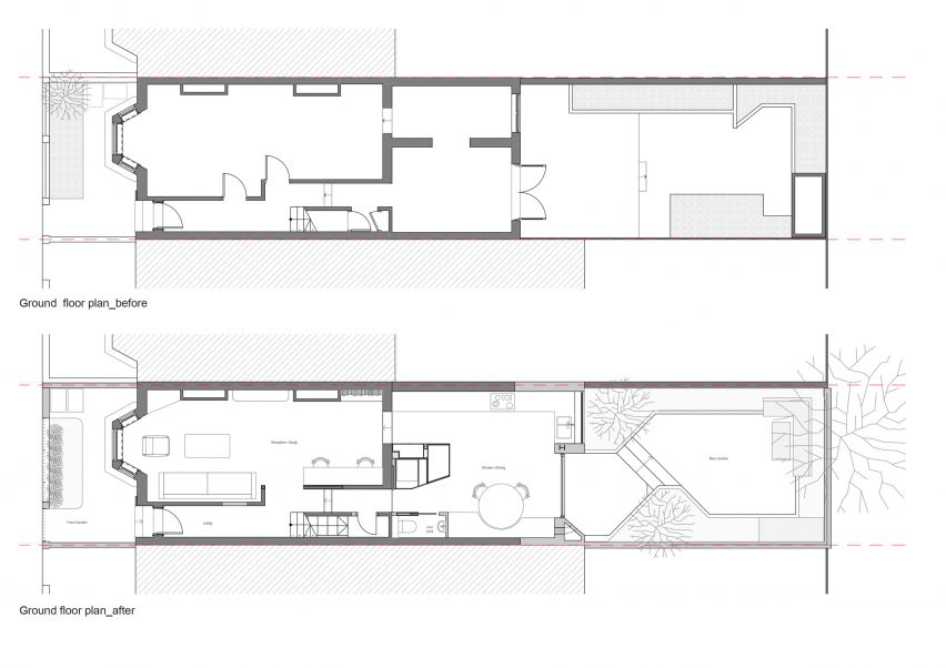 Floor plan of Stoke Newington house extension by VATRAA