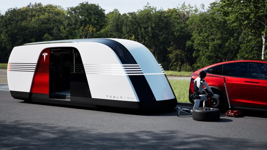 Tesla unveils retro-futuristic art deco Robovan