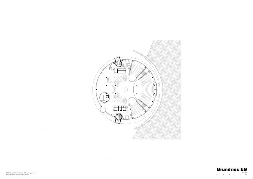 floor plan of University Children's Hospital (Kinderspital) by Herzog & de Meuron