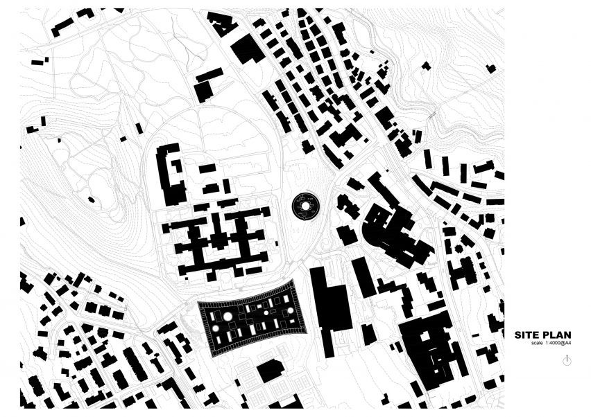 Site plan of University Children's Hospital (Kinderspital) by Herzog & de Meuron