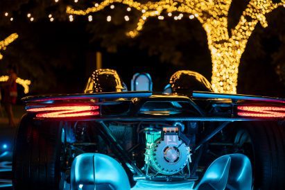 Close up view of the Aether electric concept car