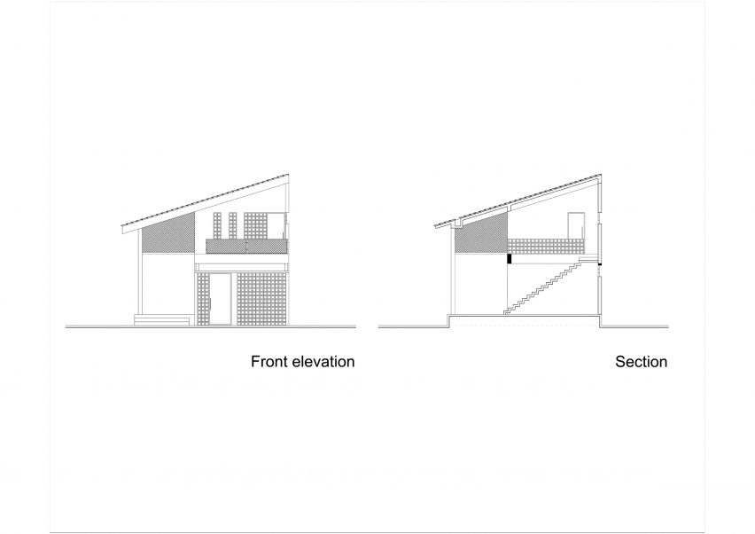 Elevation and section of Anchor House by MM++ Architects