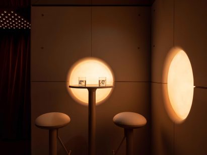 Small seating area inside Artifact Bar in Hong Kong