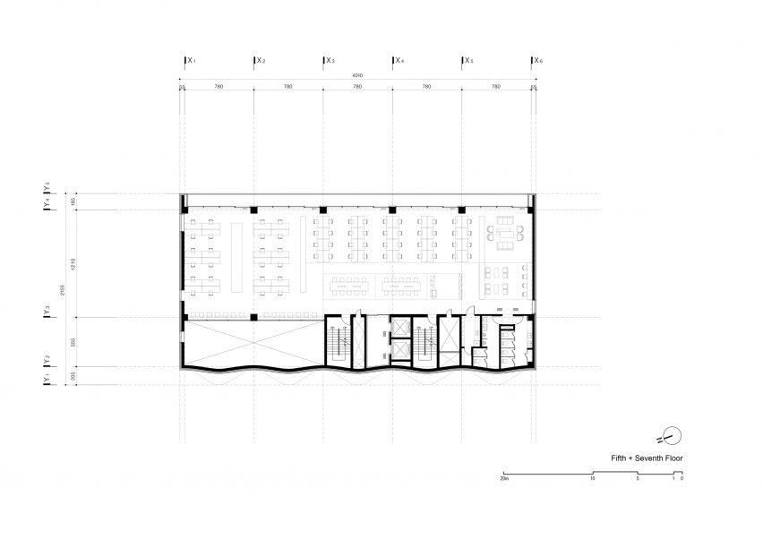 Plan of W-Mission Office by Behet Bondzio Lin Architekten and BCHO Architects