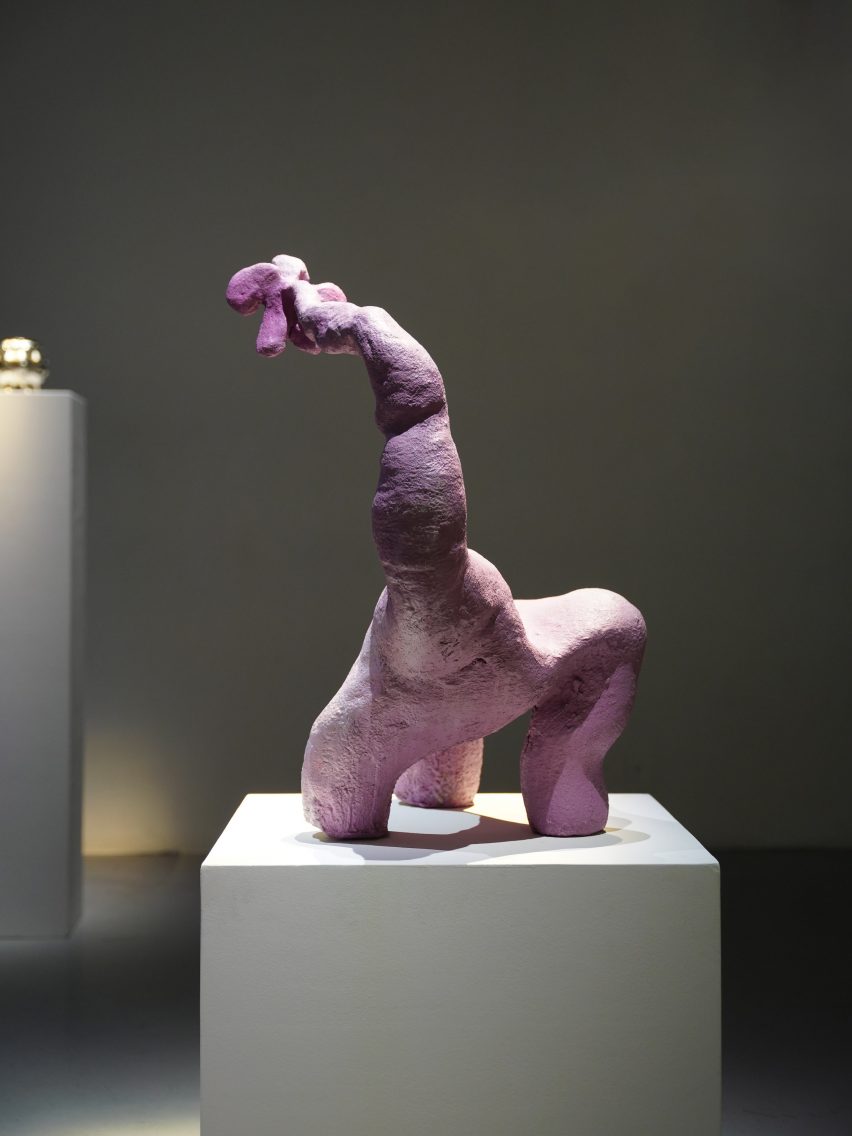 Sculptural pink vase