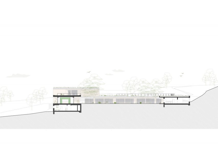 Section of House for Julia by Čtyřstěn Architekti