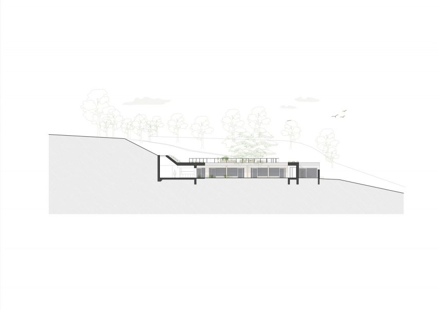 Section of House for Julia by Čtyřstěn Architekti