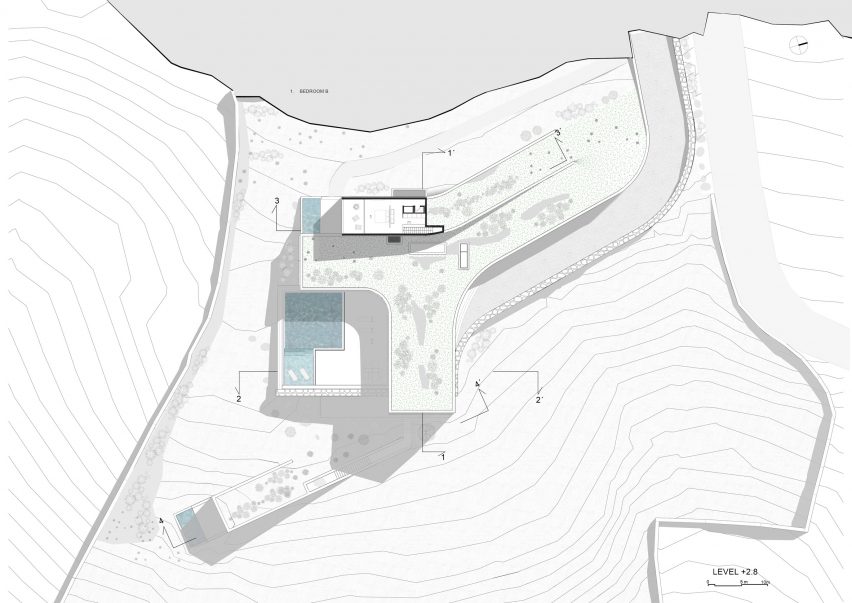 Upper floor plan of Aimasia Residence by Tom Design and A31 Architecture