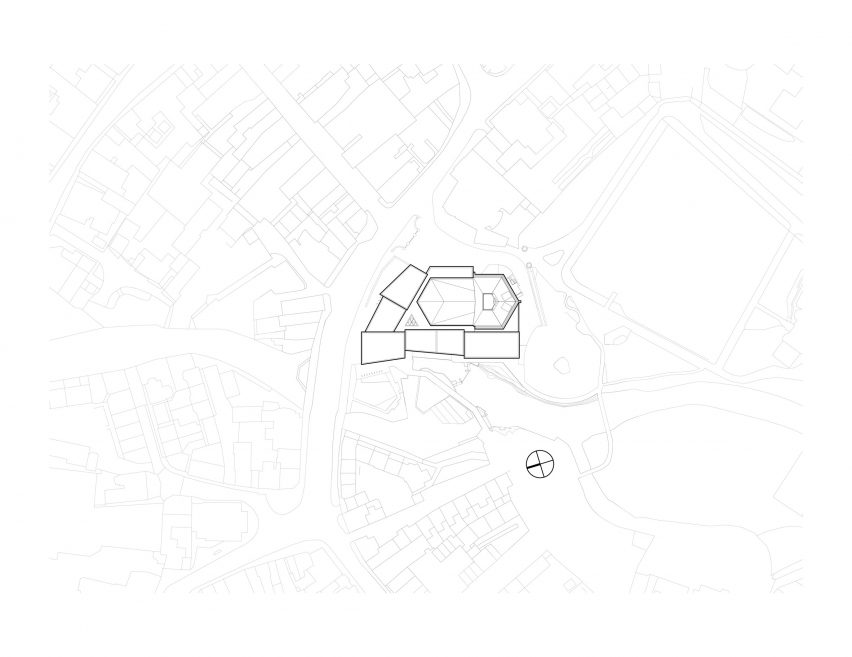 Site plan of BEAM Hertford by Bennetts Associates and Citizens Design Bureau
