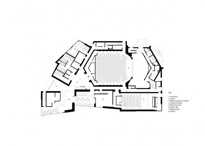 Ground floor plan of BEAM Hertford by Bennetts Associates and Citizens Design Bureau
