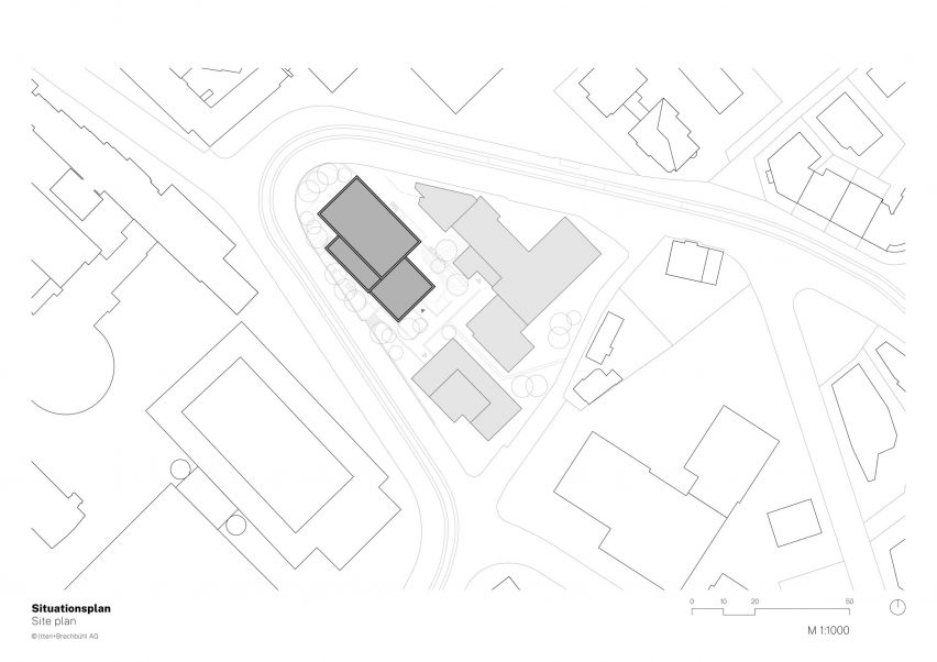 Site plan Sporthallenprovisorium Gloriarank by Itten+Brechbuhl