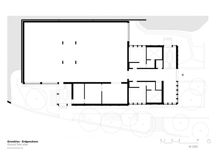 Ground floor plan of Sporthallenprovisorium Gloriarank by Itten+Brechbuhl