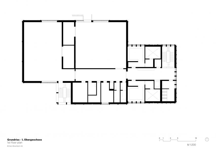First floor plan Sporthallenprovisorium Gloriarank by Itten+Brechbuhl