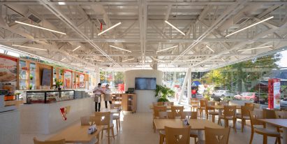 Interior of ice cream parlour in Buenos Aires