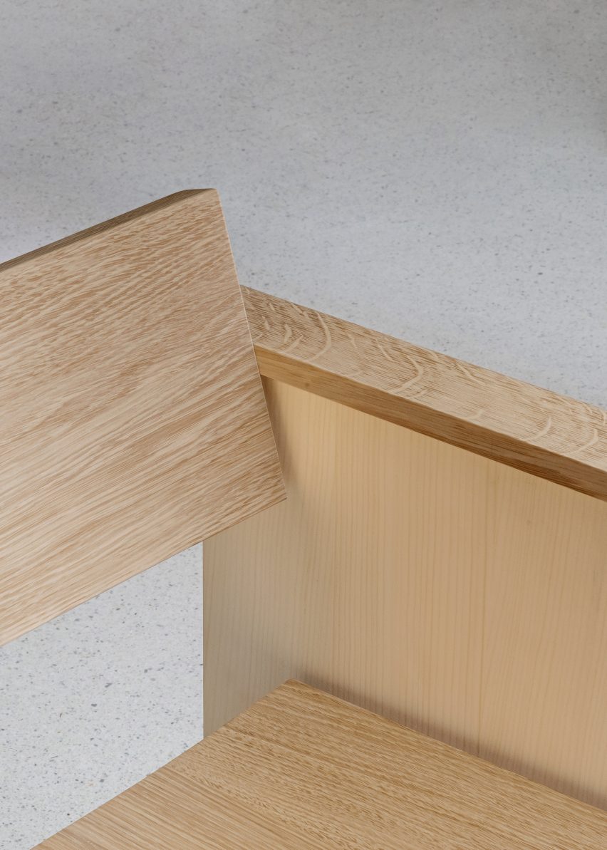 Detail of wooden furniture piece