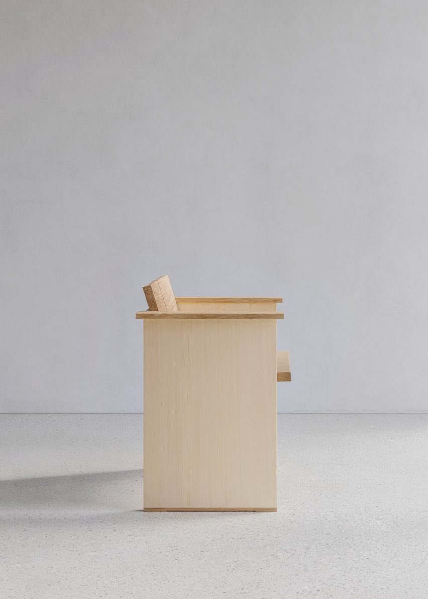 Side view of wooden chair