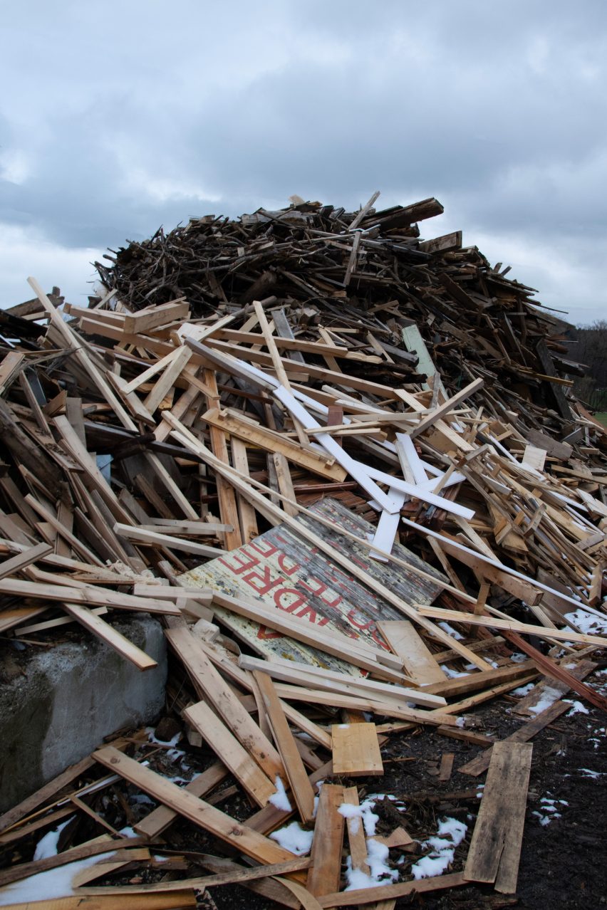Pile of discarded wood