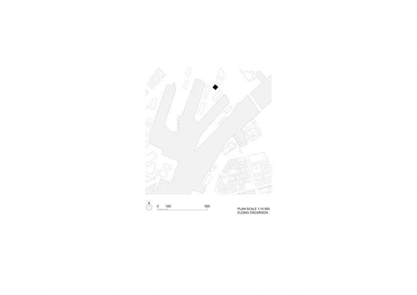 Site plan of Frihamnskyrkan church by Elding Oscarson
