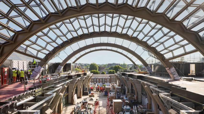 Canopy over Olympia events centre by Heatherwick Studio and SPPARC