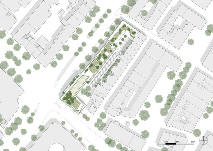 Plan of Calwer Passage by Ingenhoven Associates
