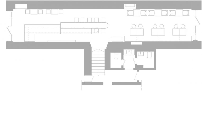Plan drawing of restaurant
