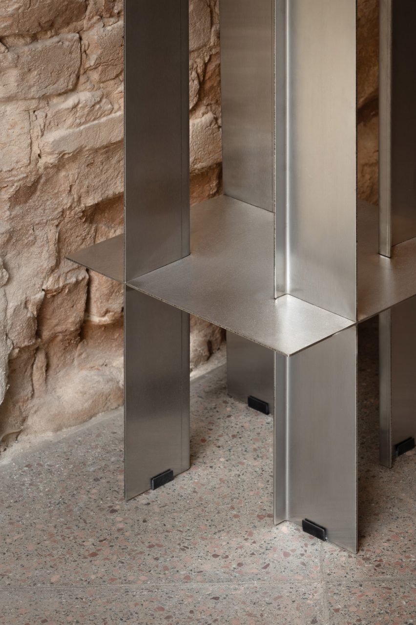 Detail of metal furniture