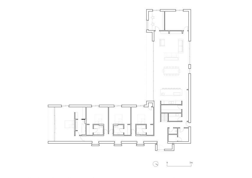 Plan of Weald House by Mailen Design and Peter Bradford Architects