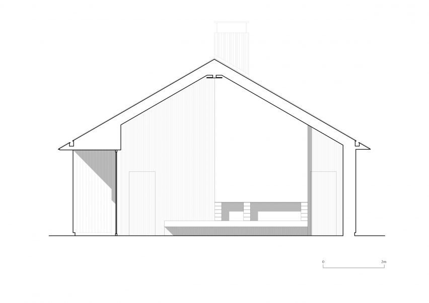 Section of Weald House by Mailen Design and Peter Bradford Architects