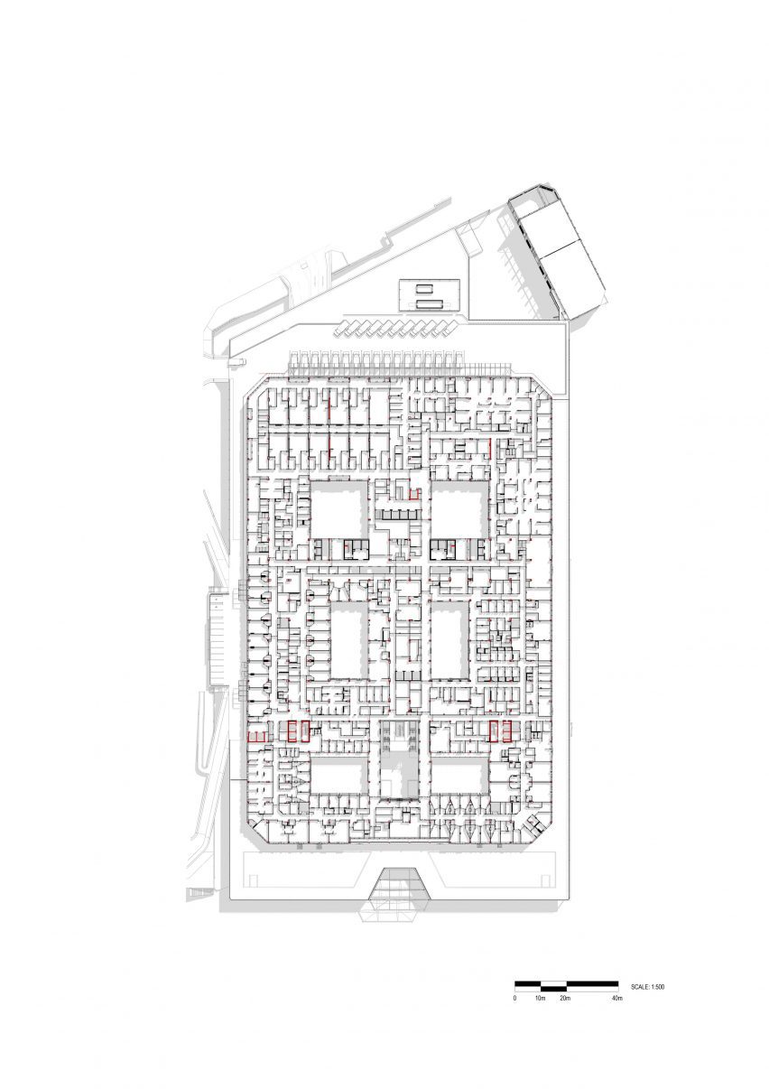 Floor plan of Midland Metropolitan University Hospital by HKS, Cagni Williams and Sonnemann Toon Architects.