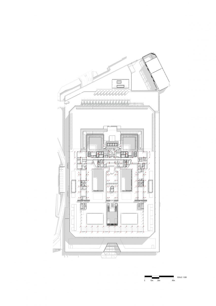 Floor plan of Midland Metropolitan University Hospital by HKS, Cagni Williams and Sonnemann Toon Architects.