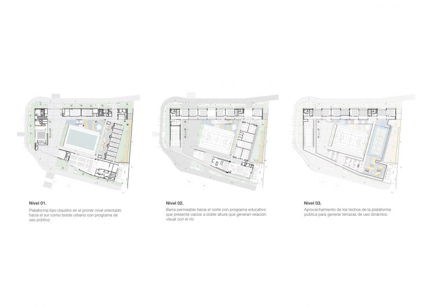 Floor plans Lucila Rubio de Laverde school by Nómena
