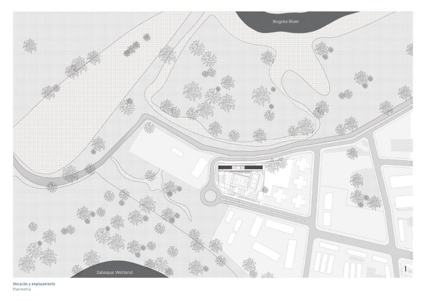 Site plan Lucila Rubio de Laverde school by Nómena