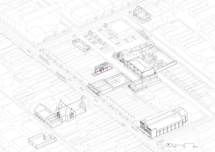 Isometric drawing of Northcote House by LLDS Architects
