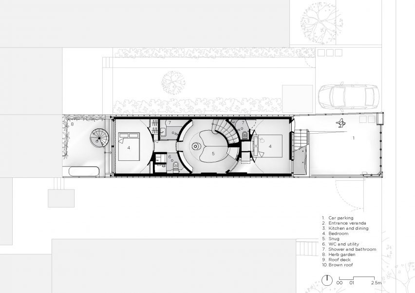 Lower floor plan of Northcote House by LLDS Architects