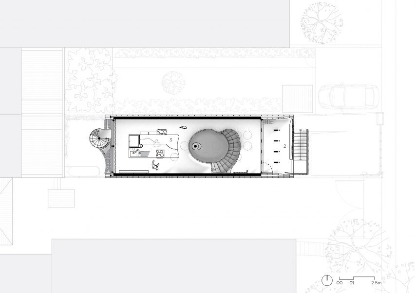 Upper floor plan of Northcote House by LLDS Architects