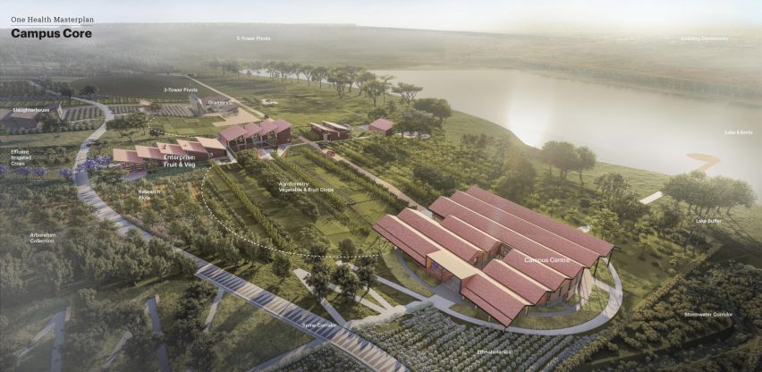 Masterplan diagram of the Rwanda Institute for Conservation Agriculture by MASS Design Studio