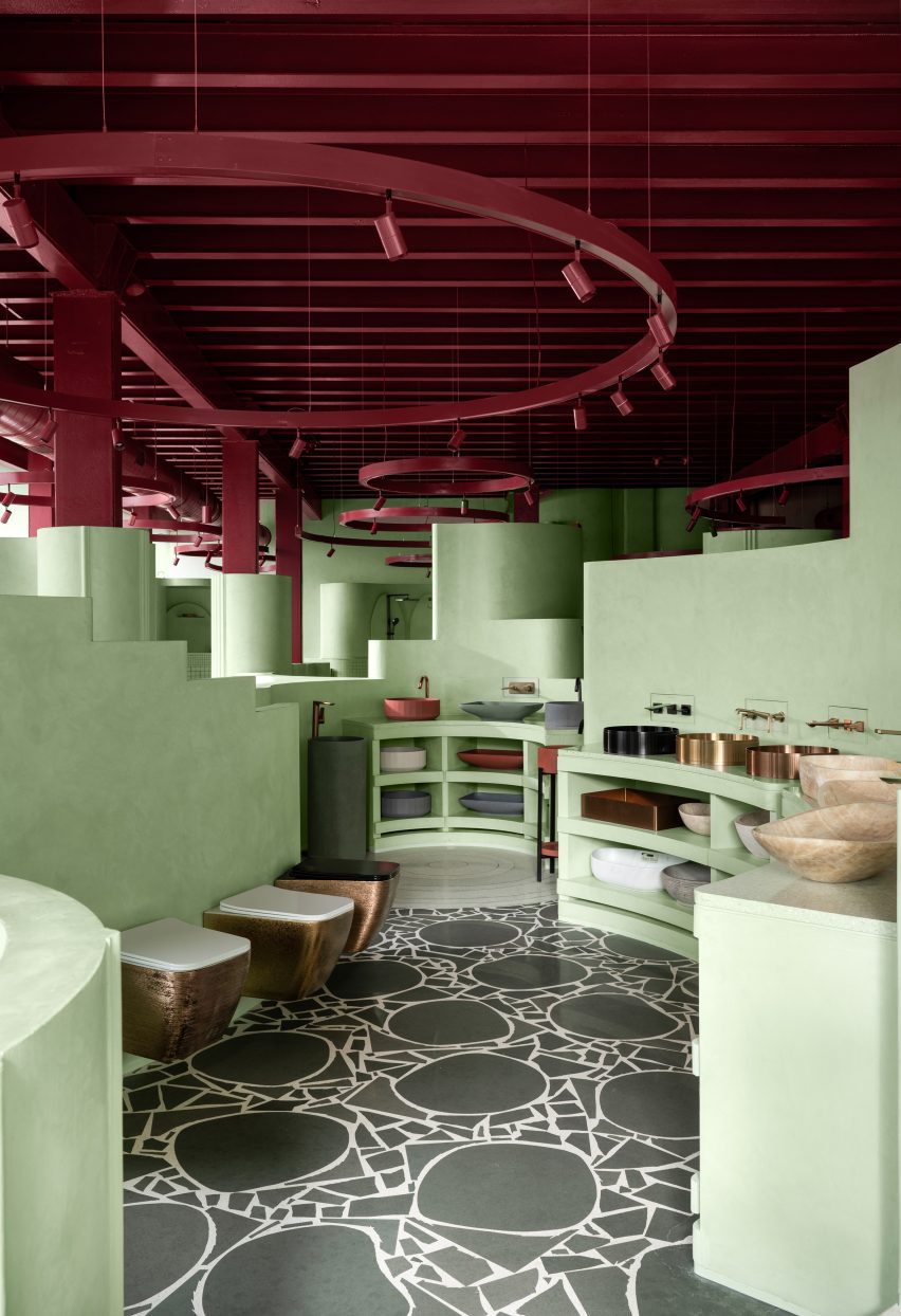 Interiors of Sorbet bathroom showroom in Mumbai by MuseLAB