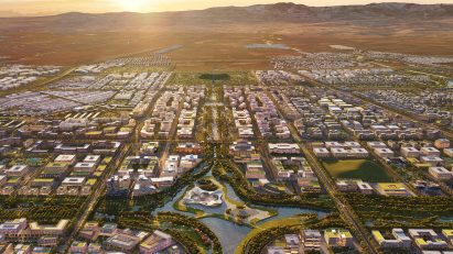 Render of New Tashkent masterplan by Cross Works