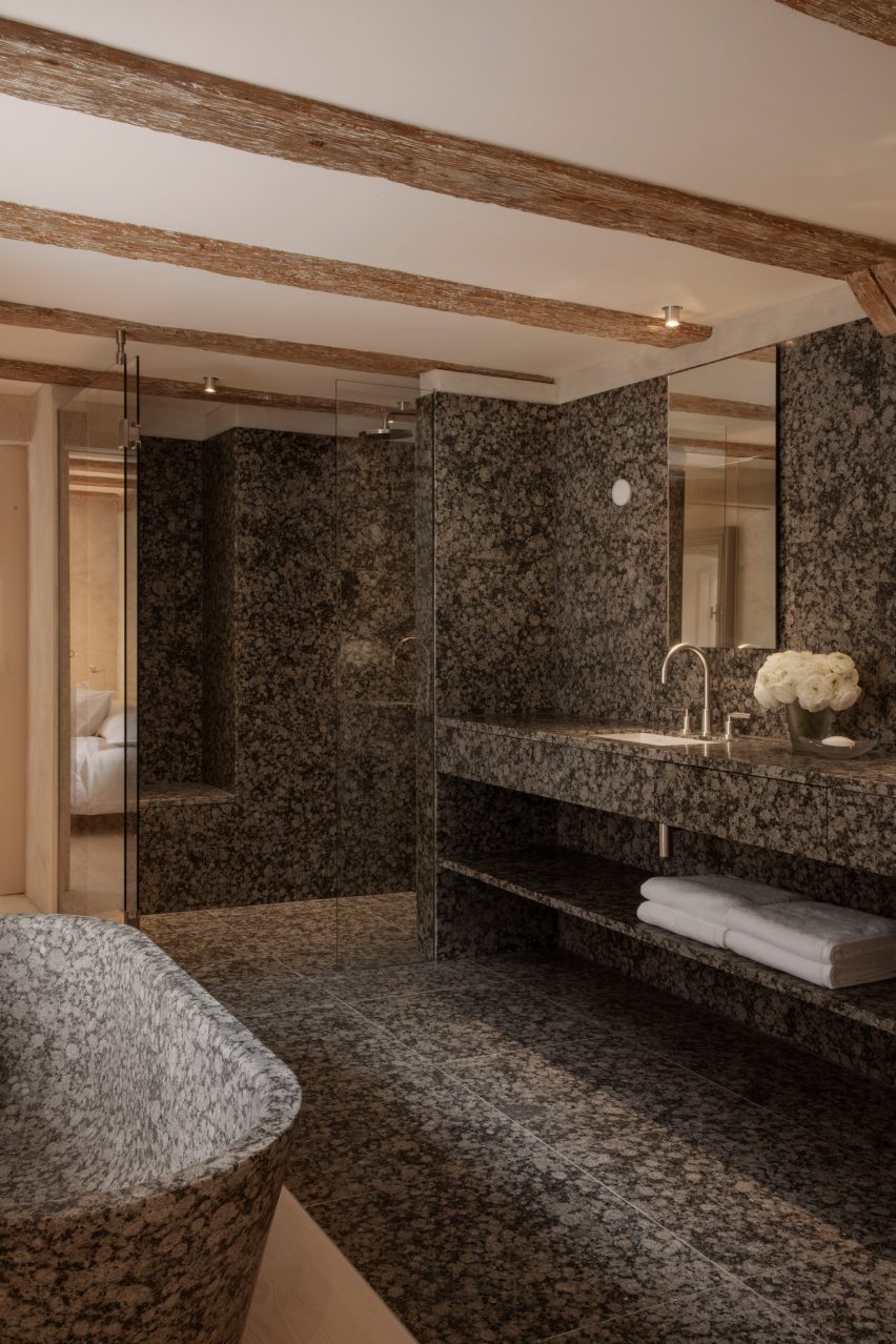 Grey granite bathroom