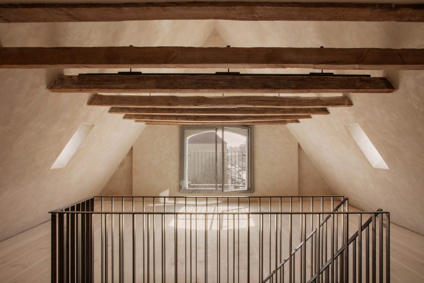Top floor of converted warehouse apartment building David Thulstrup